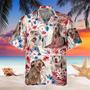 Weimaraner Dog United States Flag Hawaiian Flowers All Over Printed Hawaiian Shirt, Farm Hawaiian Shirt, Farmer Hawaii