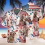 Weimaraner Dog United States Flag Hawaiian Flowers All Over Printed Hawaiian Shirt, Farm Hawaiian Shirt, Farmer Hawaii