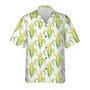 Yellow Corncobs With Green Leaves All Over Printed Hawaiian Shirt, Farm Hawaiian Shirt, Farmer Hawaii