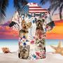 Yorkshire Terrier Dog United States Flag Hawaiian Flowers All Over Printed Hawaiian Shirt, Farm Hawaiian Shirt, Farmer Hawaii