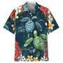 All Over Print Turtle Floral Hawaiian Shirt, Aloha Beach Shirt, Summer Hawaiian Turtle Shirt