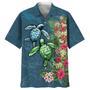 All Over Print Turtle Floral Hawaiian Shirt, Aloha Beach Shirt, Summer Hawaiian Turtle Shirt