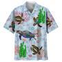 All Over Print Turtle Floral Hawaiian Shirt, Aloha Beach Shirt, Summer Hawaiian Turtle Shirt