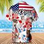 American Bulldog Hawaiian Shirs, All Over Printed Floral And Dog In Hawaii Aloha Beach Shirt