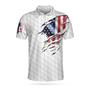 American Eagle Flag Golf Short Sleeve Polo Shirt, Men Golfer Uniform, Golf Lover Gifts Coolspod
