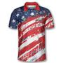 American Flag Water Color Custom Darts Polo Shirts For Men, Dart Skull Shirt