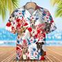 American Staffordshire Terrier Hawaiian Shirt, Short Sleeve Flower Dog Aloha Beach Shirts For Summer Day