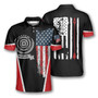 Archery Crown Emblem American Flag Custom Archery Shirts For Men, Gift For Archery Lover