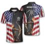 Archery Patriots Archer Custom Archery Polo Shirts For Men, Flag American Archery Shirt