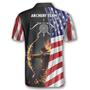 Archery Patriots Archer Custom Archery Polo Shirts For Men, Flag American Archery Shirt