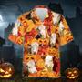 Autumn Leaf Hereford Cattle Pumpkin Hawaiian Shirt Halloween Hawaii Aloha Beach Shirt