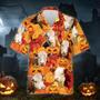 Autumn Leaf Hereford Cattle Pumpkin Hawaiian Shirt, Farm Hawaiian Shirt, Farmer Hawaii