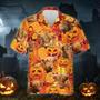 Autumn Leaf Highland Cattle Pumpkin Hawaiian Shirt Short Sleeve