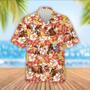 Ayrshire Cattle Orange Flower Pattern Hawaiian Shirt, Farm Hawaiian Shirt, Farmer Hawaii