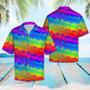 Beach Shirt Lgbt Rainbow Coconut Palm Hawaii Shirt , Rainbow Hawaiian Shirt