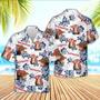 Beefmaster American White Flowers Pattern Hawaiian Shirt, Farm Hawaiian Shirt, Farmer Hawaii