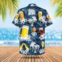 Beer Hawaiian Shirt Style Blue Drinking Shirt Beer Lover Gift, Summer Hawaiian Shirts