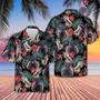 Belted Galloway Dark Red Flowers Pattern Hawaiian Shirt, Farm Hawaiian Shirt, Farmer Hawaii