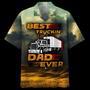 Best Trucking Dad Ever Trucker Hawaiian Shirt, Farm Hawaiian Shirt, Farmer Hawaii