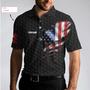 Black American Flag Bowling Custom Polo Shirt, Personalized American Flag Bowling Shirt For Bowling Fans Coolspod