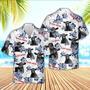 Black Angus American White Flowers Pattern Hawaiian Shirt, Farm Hawaiian Shirt, Farmer Hawaii