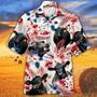 Black Angus Cattle Lovers American Flag Hawaiian Shirt, Unisex Print Aloha Short Sleeve Casual Shirt