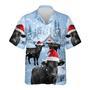 Black Angus Cow Snowy Christmas Hawaiian Shirts, Xmas Hawaiian Shirts