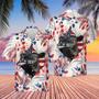 Black Angus Face Hibiscus Flower All Over Printed Hawaiian Shirt