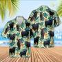 Black Angus Green Pattern Hawaiian Shirt, Farm Hawaiian Shirt, Farmer Hawaii