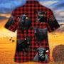 Black Angus Red Tartan Pattern All Over Printed Hawaiian Shirt, Farm Hawaiian Shirt, Farmer Hawaii