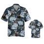 Black Bull Hawaiian Shirt, Black Angus Blue Peony Floral Hawaiian Shirt, Bull Hawaii Aloha Shirt