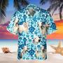 Blue Hibiscus Tropical Brahman Cattle All Over Printed Hawaiian Shirt, Farm Hawaiian Shirt, Farmer Hawaii