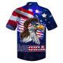 Blue Merican Hawaiian Shirt With Eagle, Independence Day Hawaii Aloha Beach Shirt For Father