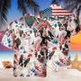 Boston Terrier Dog United States Flag Hawaiian Flowers All Over Printed Hawaiian Shirt, Farm Hawaiian Shirt, Farmer Hawaii