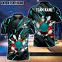 Bowling & Pins Classic Fireworks Multicolor Option Customized Name, Team Name Polo Shirt