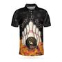 Bowling Skull And Monster Ball Short Sleeve Polo Shirt, Skull Star Fire Polo Shirt, Best Bowling Shirt For Men Coolspod