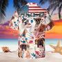 Boxer Dog United States Flag Hawaiian Flowers All Over Printed Hawaiian Shirt, Farm Hawaiian Shirt, Farmer Hawaii