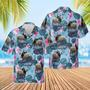 Brahman Blue Hibiscus Hawaiian Shirt, Farm Hawaiian Shirt, Farmer Hawaii