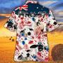 Brahman Cattle Australian Flag Hawaiian Flowers All Over Printed Hawaiian Shirt, Farm Hawaiian Shirt, Farmer Hawaii