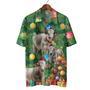 Brahman Cow Christmas Tree Hawaiian Beach Shirts, Xmas Hawaiian Shirts