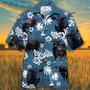 Brangus Cattle Blue Tribal All Over Printed Hawaiian Shirt, Farm Hawaiian Shirt, Farmer Hawaii