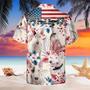 Bull Terrier Dog United States Flag Hawaiian Flowers All Over Printed Hawaiian Shirt, Farm Hawaiian Shirt, Farmer Hawaii