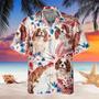 Cavalier King Charles Spaniel Dog United States Flag Hawaiian Flowers All Over Printed Hawaiian Shirt, Farm Hawaiian Shirt, Farmer Hawaii