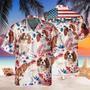 Cavalier King Charles Spaniel Dog United States Flag Hawaiian Flowers All Over Printed Hawaiian Shirt, Farm Hawaiian Shirt, Farmer Hawaii