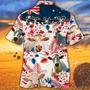 Charolais Cattle Australian Flag Hawaiian Flowers All Over Printed Hawaiian Shirt, Farm Hawaiian Shirt, Farmer Hawaii