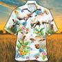 Charolais Cattle Hawaiian Theme Pineapple Tropical Flower Hawaiian Shirt, Farm Hawaiian Shirt, Farmer Hawaii