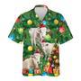 Charolais Cow Christmas Tree Hawaiian Beach Shirts, Xmas Hawaiian Shirts