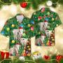 Charolais Cow Christmas Tree Hawaiian Beach Shirts, Xmas Hawaiian Shirts