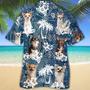 Chihuahua Hawaiian Tropical Plants Pattern Blue And White All Over Printed Hawaiian Shirt, Farm Hawaiian Shirt, Farmer Hawaii