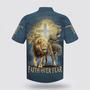 Christian Hawaiian Shirt, Faith Over Fear Lion Christian Jesus Faith Religion Hawaiian Shirt